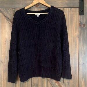 Croft & Barrow Women's Dark Blue V-Neck Sweater Size XL